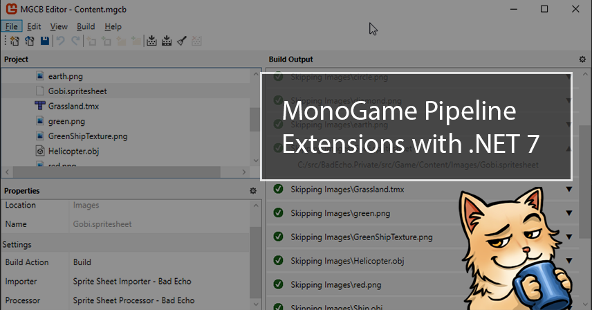 MonoGame Pipeline Extensions with .NET 7